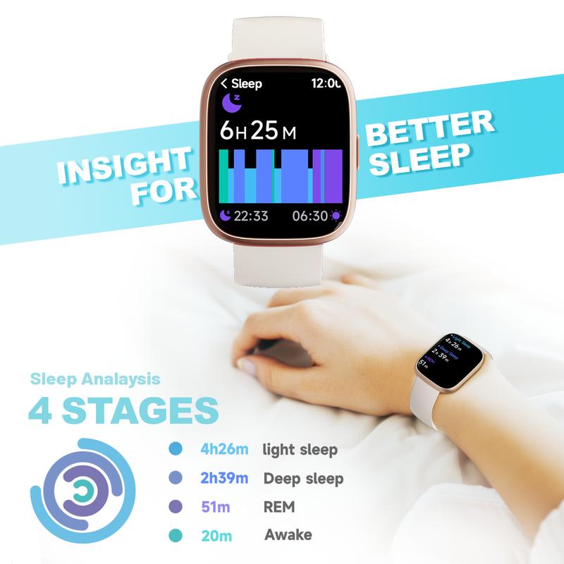 Smart Watch for Women Men, Fitness Tracker with Answer/Make Calls, Fitness Watch with Sleep Tracker/100 Sports/IP68 Waterproof Pedometer