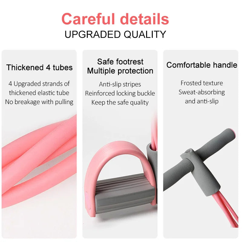 🎁Limited-time 50% discount⏳21 Fitness Resistance Bands-4 Tube Pedal Ankle Puller