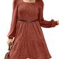 🍂2025 Autumn New Style 50% OFF⏰Women's Square Neck Lantern Sleeve Ribbed Dress