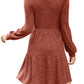 🍂2025 Autumn New Style 50% OFF⏰Women's Square Neck Lantern Sleeve Ribbed Dress
