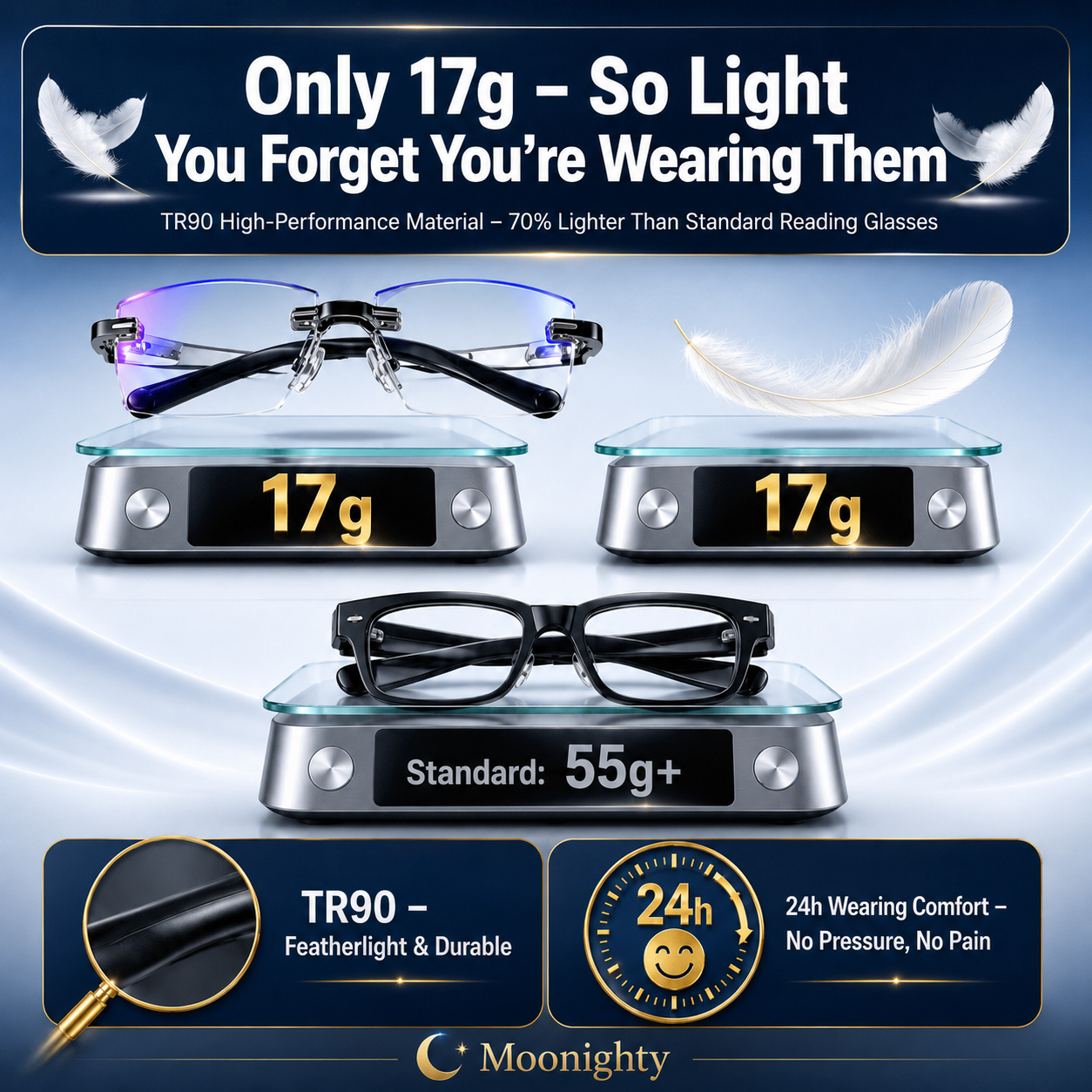 😍Buy 1 Get 1 Free - Just ￡8.99👓 Crystal Clear Reading Glasses – Lightweight Frameless Design with Premium Diamond-Cut Finish ✨