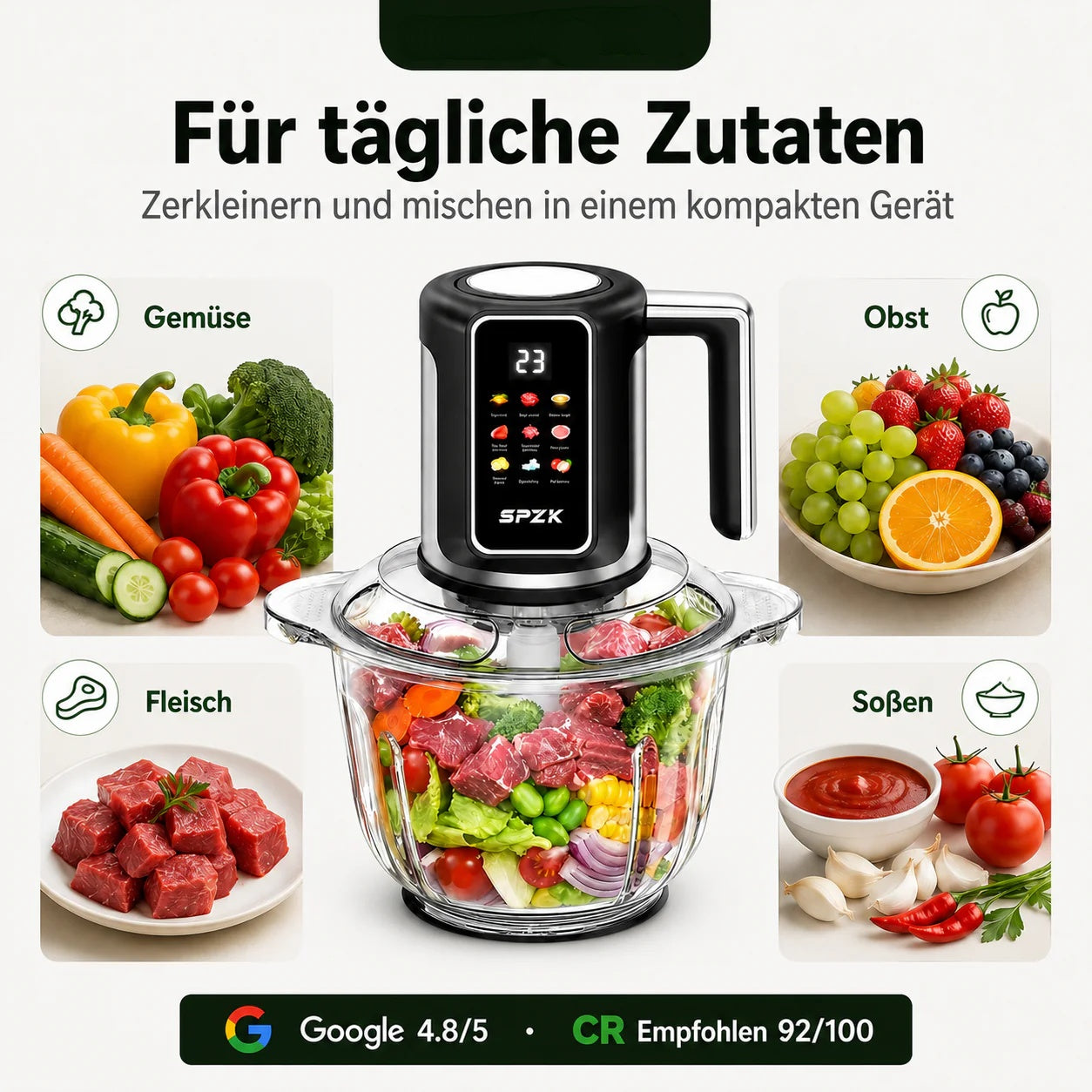🔪USB-Kabelloser Küchenzerkleinerer für Fleisch, Saucen und mehr – Schnell, hygienisch und einfach! 🍖🥦