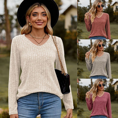 💥Limited-time offer: 50% off-Women's V-Neck Long Sleeve Top