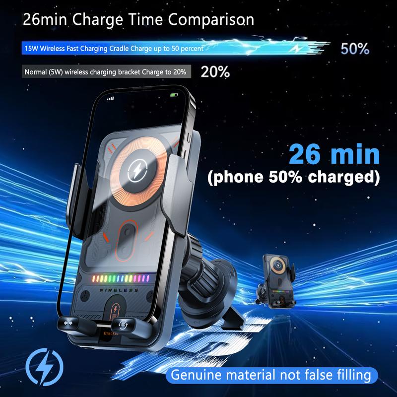🔥HOT SALE 49% OFF🎁⚡Over 50K sold! 📱Smart 2-in-1 Car Rotating Mobile Phone Holder & Wireless Charger⚡