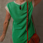 😍LAST DAY SALE 50% OFF💥2025 New Women's Casual Cap Sleeve Color Block Shift Tshirt Dress With Pockets(buy 2 free shipping)