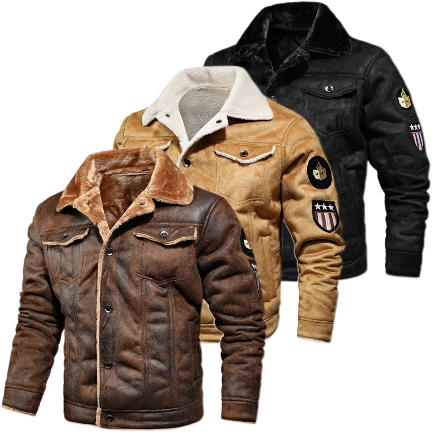 🔥 Hot SaleHot Sale Offers-Men's Casual Button-Up Heavy-Duty Warm Leather Jacket