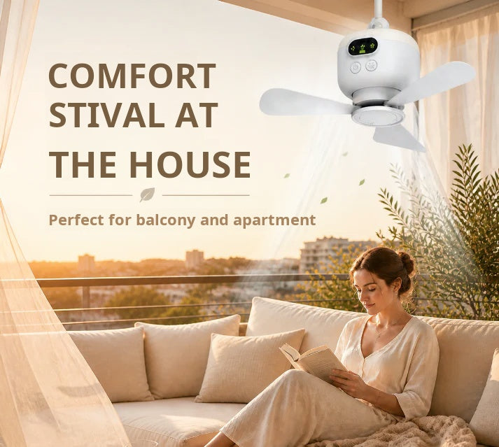 ⏳🔥LIMITED-TIME 50% OFF! 🌬️ Rechargeable Ceiling Fan with LED Light – Cool & Bright Anywhere ✨