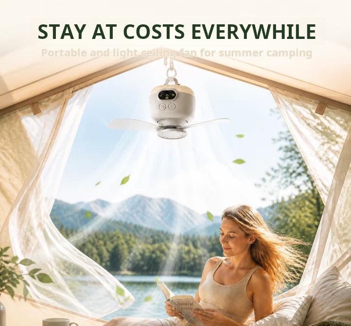 ⏳🔥LIMITED-TIME 50% OFF! 🌬️ Rechargeable Ceiling Fan with LED Light – Cool & Bright Anywhere ✨