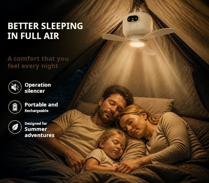 ⏳🔥LIMITED-TIME 50% OFF! 🌬️ Rechargeable Ceiling Fan with LED Light – Cool & Bright Anywhere ✨