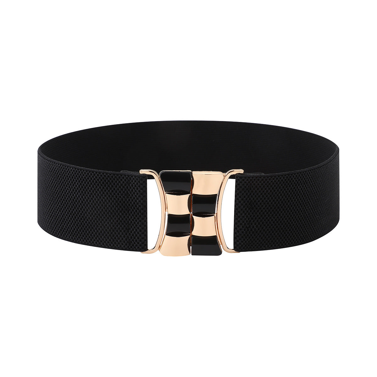 【Factory direct sales】Women's Vintage Gold Buckle High Elastic Leather Belt