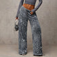⏰LAST DAY SALE 50% OFF🥰Women's Sequin Sparkle Wide Leg Pants with Elastic Waistband