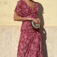 Women's Off-the-shoulder V-neck Printed Dress
