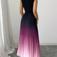 ⏳LAST DAY SALE 50% OFF💕 Ombre Pleated Sleeveless Mock Neck Maxi Dress