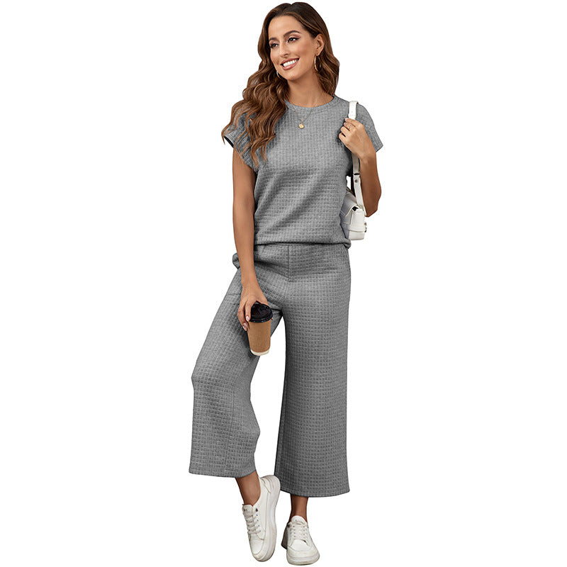 🎉Summer Fashion-50% Off⌛Women's Casual Pullover Tops & Wide Leg Pants Set