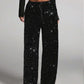 ⏰LAST DAY SALE 50% OFF🥰Women's Sequin Sparkle Wide Leg Pants with Elastic Waistband