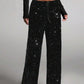 🎄🎁Christmas Sale 40% OFF🥰Women's Sequin Sparkle Wide Leg Pants with Elastic Waistband