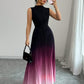 ⏳LAST DAY SALE 50% OFF💕 Ombre Pleated Sleeveless Mock Neck Maxi Dress