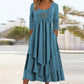 Bestseller🏆👗 Tiered Midi Dress with Heart Accent – Flattering A-Line & Breezy Fabric for Travel or Gatherings