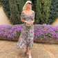 Women's Off-the-shoulder V-neck Printed Dress