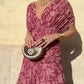 Women's Off-the-shoulder V-neck Printed Dress