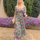 Women's Off-the-shoulder V-neck Printed Dress
