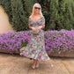 Women's Off-the-shoulder V-neck Printed Dress