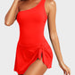 ⛱️Last Day Sale 49% OFF🔥One Shoulder Skirted One Piece Swimsuit
