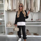 Women's Hooded Patchwork Casual Sweatshirt Suit1