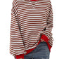 🔥Promotion 49% OFF😲-Women's Oversized Striped Long Sleeve Pullover (Buy 2 Free Shipping)