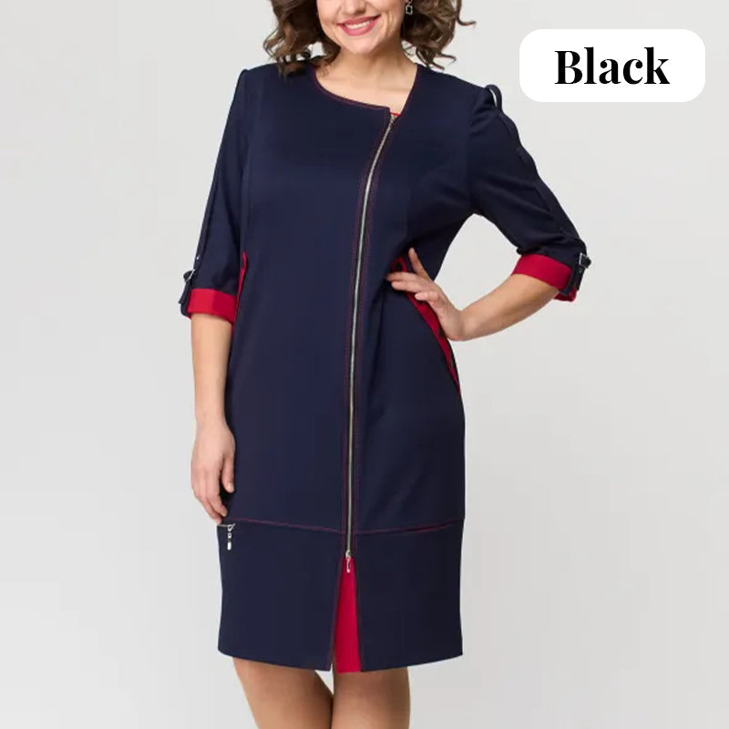 Women’s Fashionable High-end Dress with Side Zipper