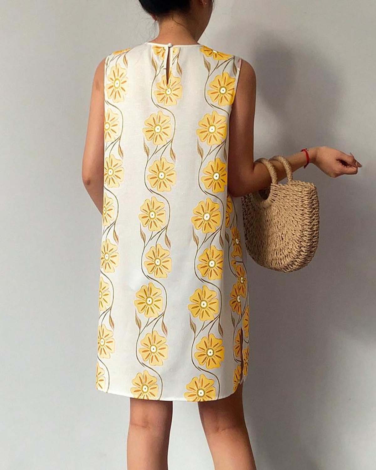 💜 LAST DAY PROMOTION - 50%OFF 💜Women's Casual Sleeveless Floral Print Dress