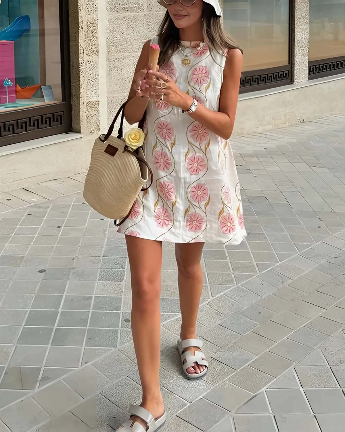 💜 LAST DAY PROMOTION - 50%OFF 💜Women's Casual Sleeveless Floral Print Dress