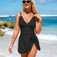 🎁Last Day Promotion 60% OFF🔥🌟Deep V Knot Detail Skirted Swimsuit