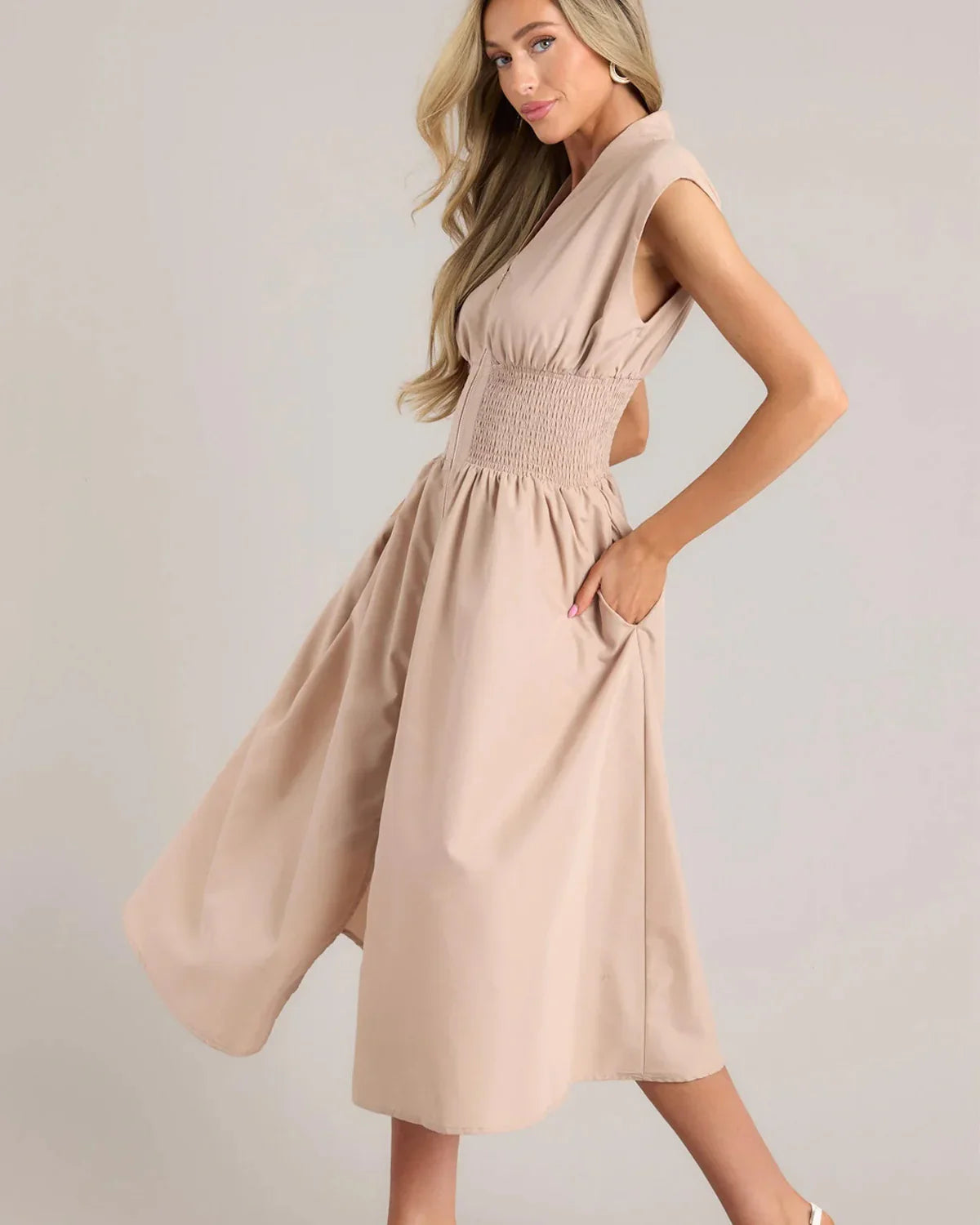 💃Hot Sale 50%⏰Women's Elegant V-Neck Split Maxi Dress👗
