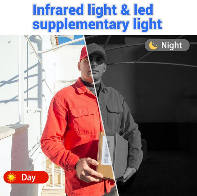 ✈️Free shipping✈️Wireless doorbell camera: 1080P, 170° angle, 4.3-inch screen, IPX65 outdoor waterproof, night vision