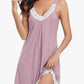 👗🌸 Elegant Lace Nightgown – V-neck, hollow lace trim, breathable cotton. 50% OFF! 🔥