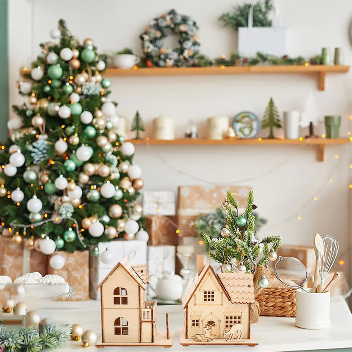 🎅Christmas Specials-DIY illuminated wooden Christmas houses for crafts