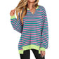 🔥Christmas Sale-Up to 50% Off🔥Womens Oversized Sweatshirt V Neck Long Sleeve Tunic Lightweight Pullover