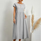 🔥Today 50% Off🔥Fashion Solid Color Cotton Linen Pocket Dress