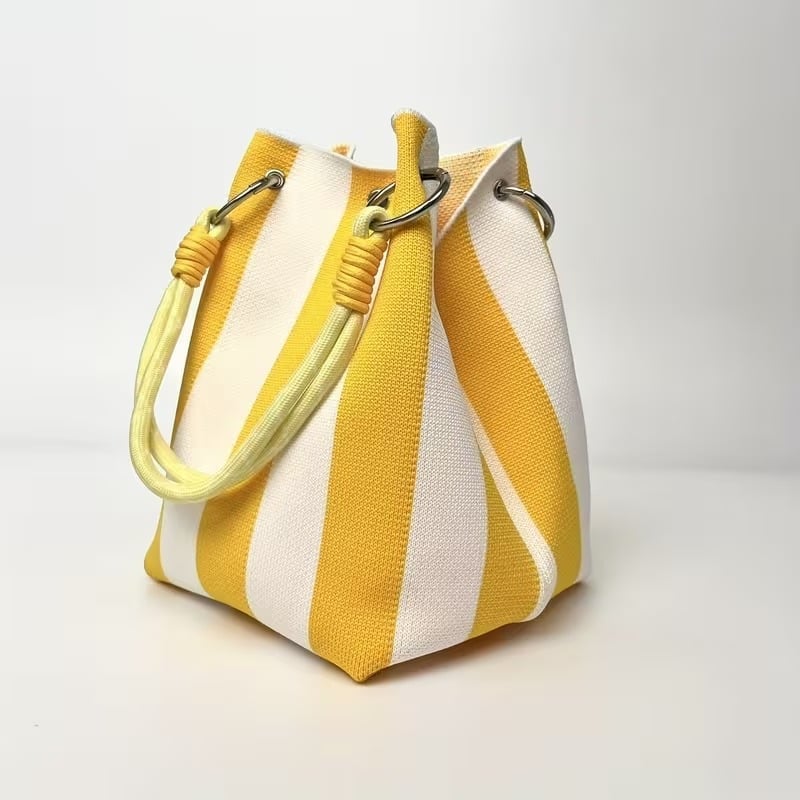 🏆👜 Limited-Time Sale: 50% OFF 🌴 Boho Striped Knit Bucket Handbag for Women – Handmade Summer Beach Shoulder Bag2