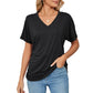 💕Hot Promotion- UP TO 49% OFF🌷V-Neck Solid Color Loose Ladies Tops