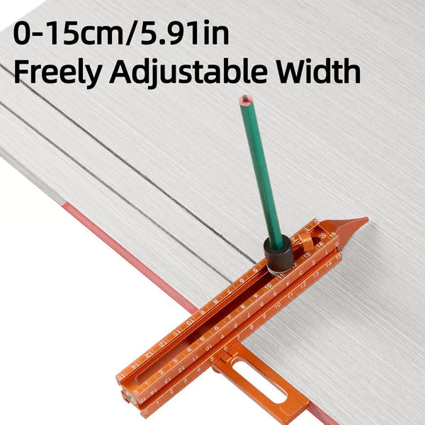 🧲 4-Sided Laser Scale Magnetic Level Scribing Tool | Multi-Purpose Aluminum Woodworking Marking Ruler