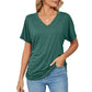 💕Hot Promotion- UP TO 49% OFF🌷V-Neck Solid Color Loose Ladies Tops