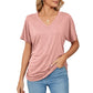 💕Hot Promotion- UP TO 49% OFF🌷V-Neck Solid Color Loose Ladies Tops
