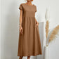 🔥Today 50% Off🔥Fashion Solid Color Cotton Linen Pocket Dress