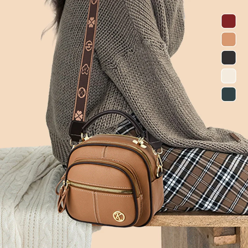 ✨Hot Sale 50% off🎁Classic Multifunctional Compartments Adjustable Wide Shoulder Strap PU Leather Crossbody Bag
