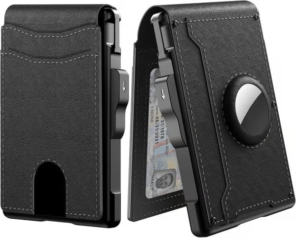 🔥Last Day 49% OFF-💼🔒Men's Simple Bifold Wallet- with Pop Up Aluminum Case Money Clip Slim Leather Slots Credit Card Holder RFID Blocking Bifold Minimalist Wallet(🎁Perfect Gift) 3