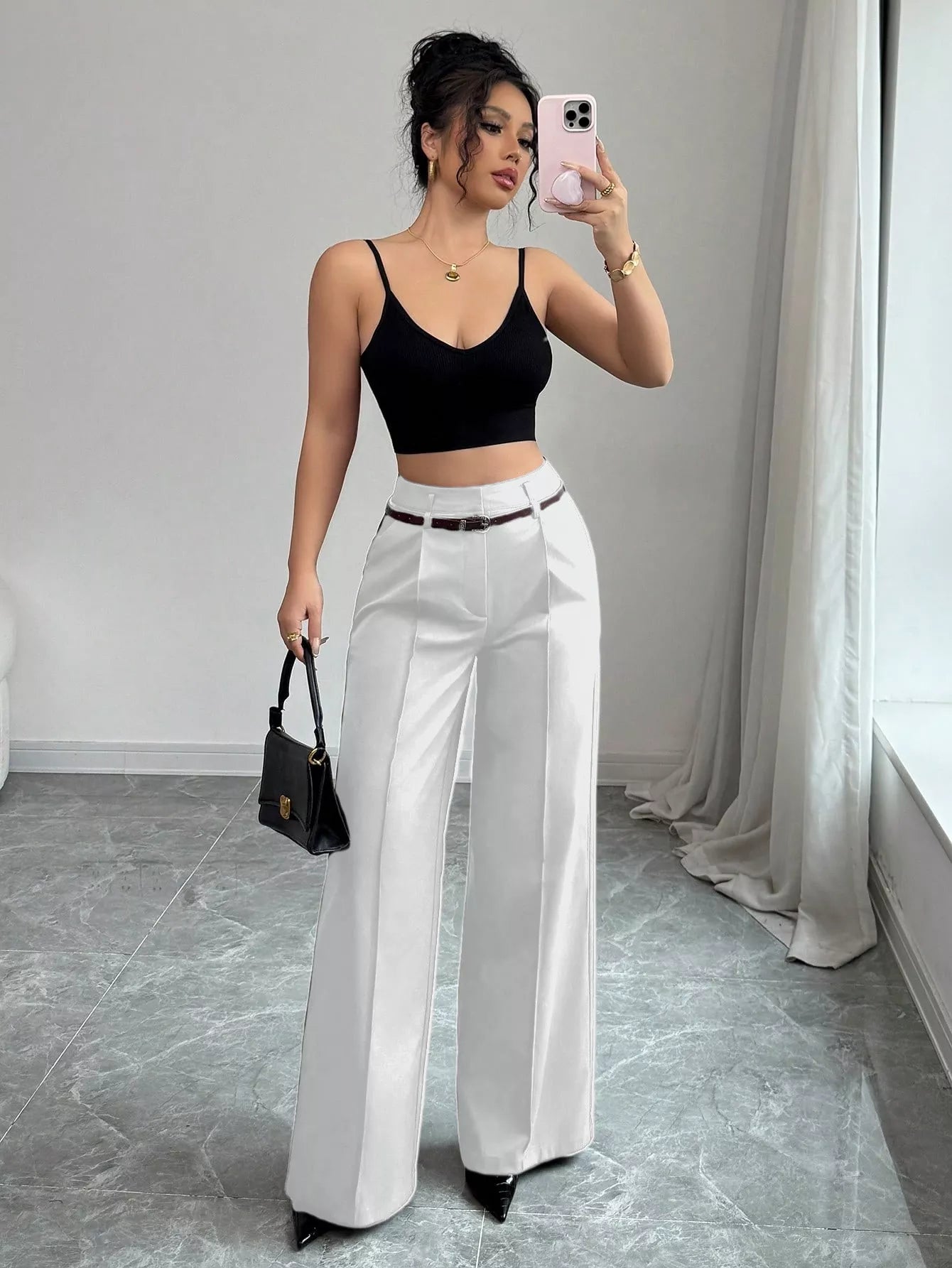 ⏳Limited-time 50% off⏰Women‘s Wide-Leg Trousers with Belt🎗️👖