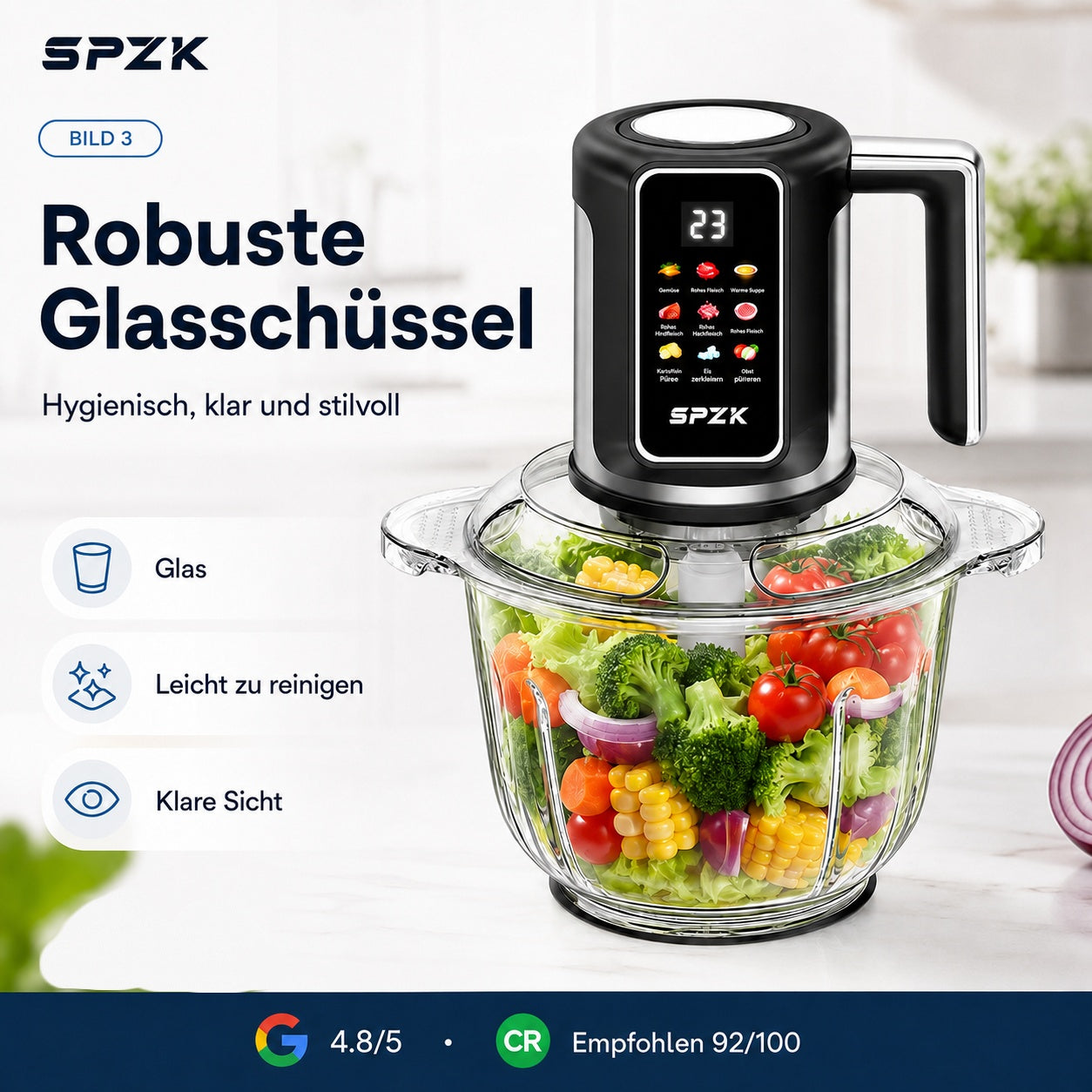 🔪USB-Kabelloser Küchenzerkleinerer für Fleisch, Saucen und mehr – Schnell, hygienisch und einfach! 🍖🥦