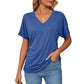 💕Hot Promotion- UP TO 49% OFF🌷V-Neck Solid Color Loose Ladies Tops